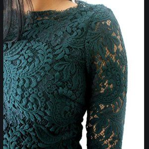 Green Dress With Black Lace Overlay for Sale up to 90% Off: Poshmark